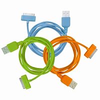 Купить  кабель 30-pin to usb human friends super link rainbow c orange, 1м, для iphone 3g\3gs\4\4s, ipad 1\2 в интернет-магазине АБСМАРКЕТ!